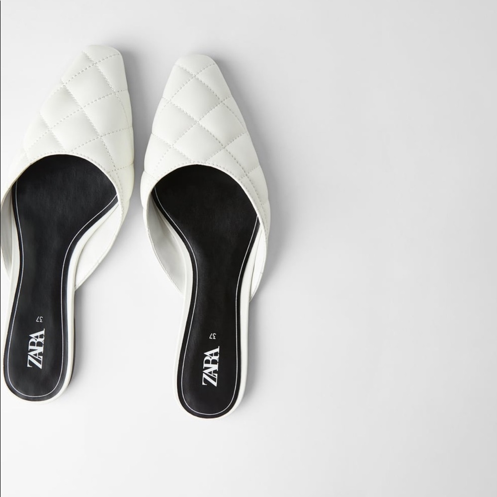 Zara quilted flat mules